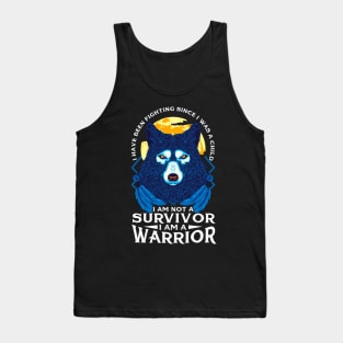 I Am Not A Survivor I Am A Warrior Fierce Wolf Tank Top